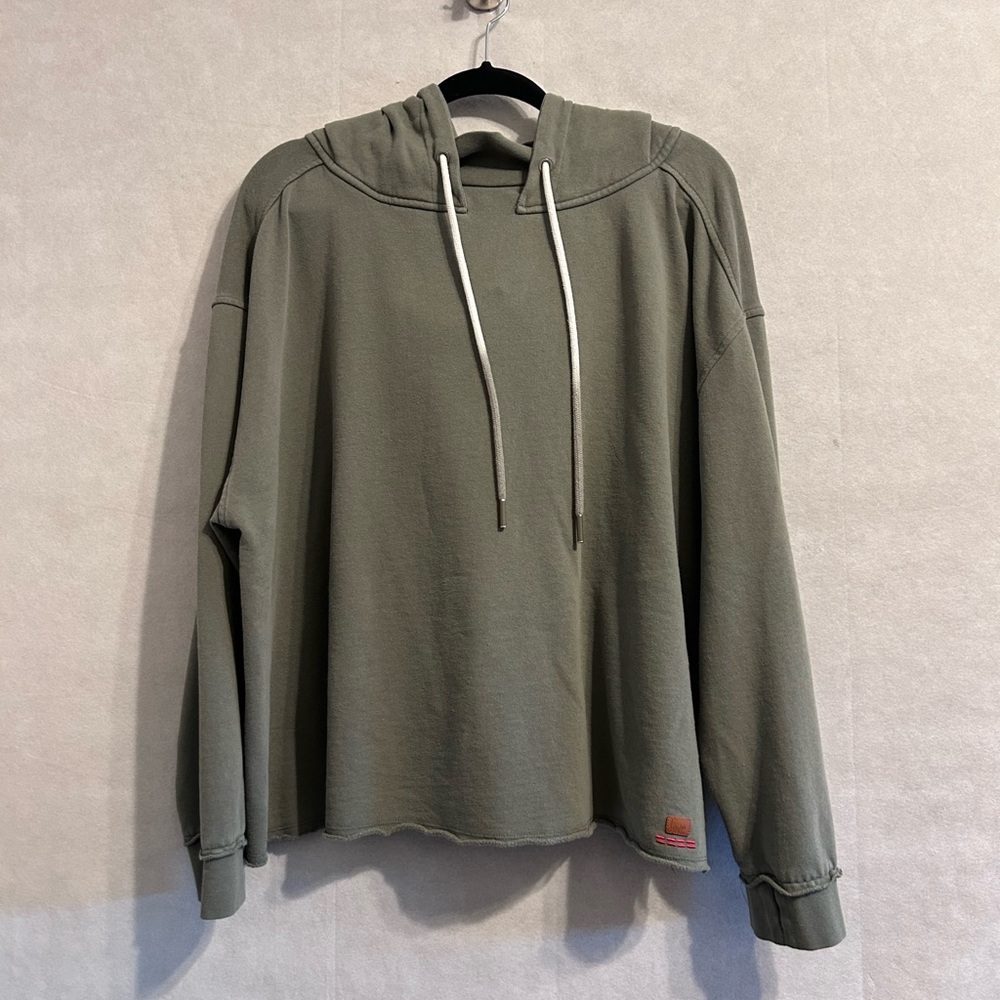 Peace Love World Mock Neck Green XL Long Sleeve Thankful boho street wear hoodie